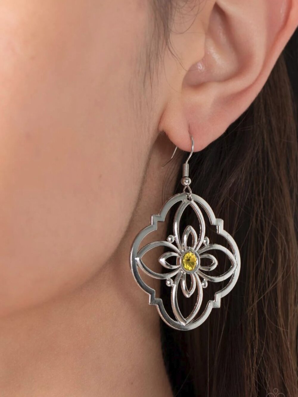 Paparazzi Jewelry Accessories - Treasure GROVE - Yellow Earrings - Vintage